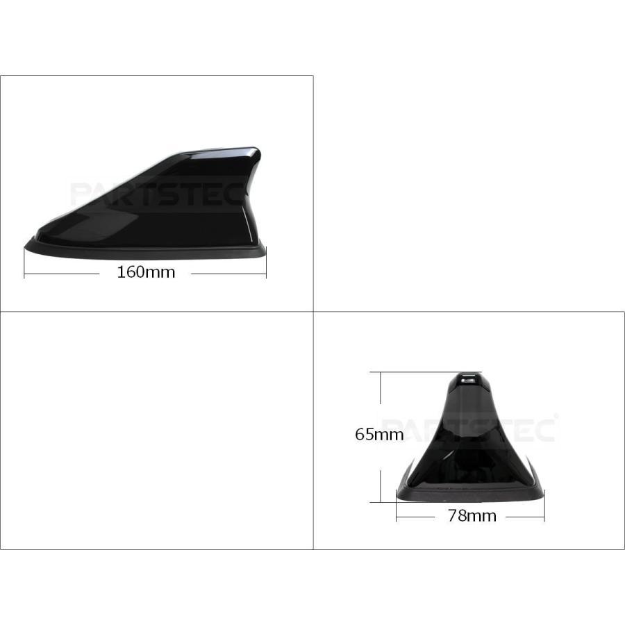 シャークアンテナ ブラック 黒 ブースター内蔵 ブラックラバー