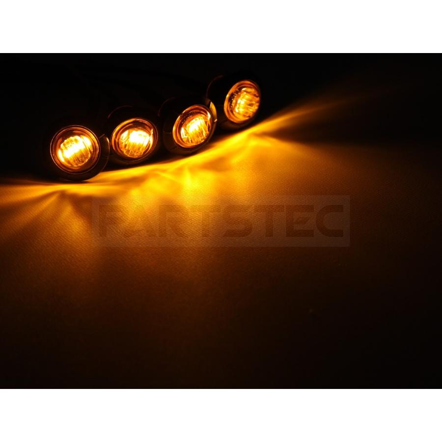 LED ウインカー アンバー 2個 埋込型 ウィンカー 小型 汎用 サイド