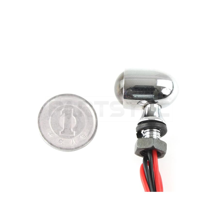 バイク LED ウインカー 汎用 メッキ ミニウィンカー 極小 2個 カフェ