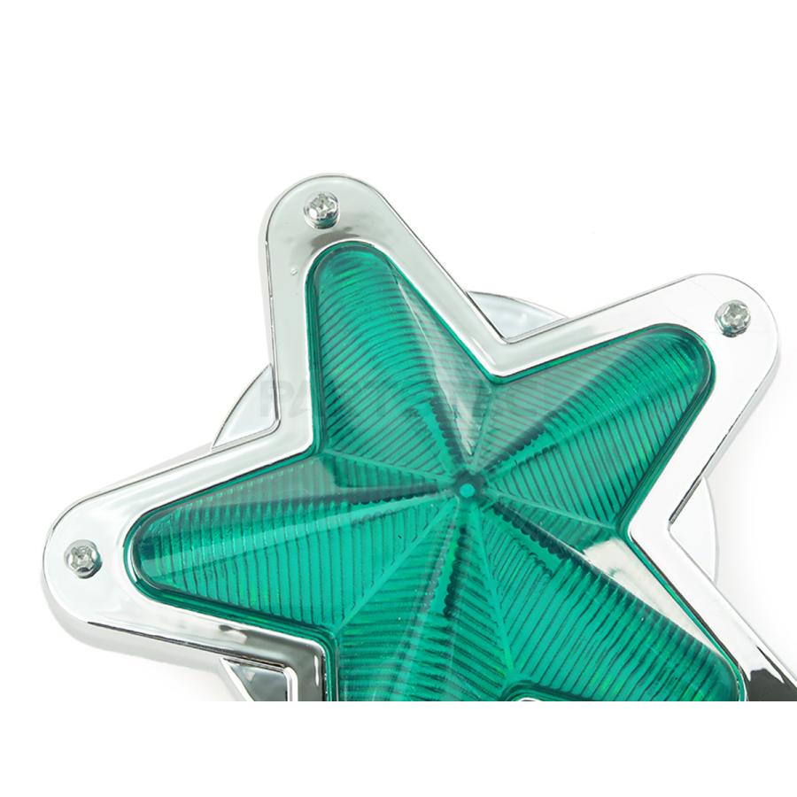 LED サイドマーカー 星型 メッキ グリーン 緑 12V 24V 兼用 2個セット