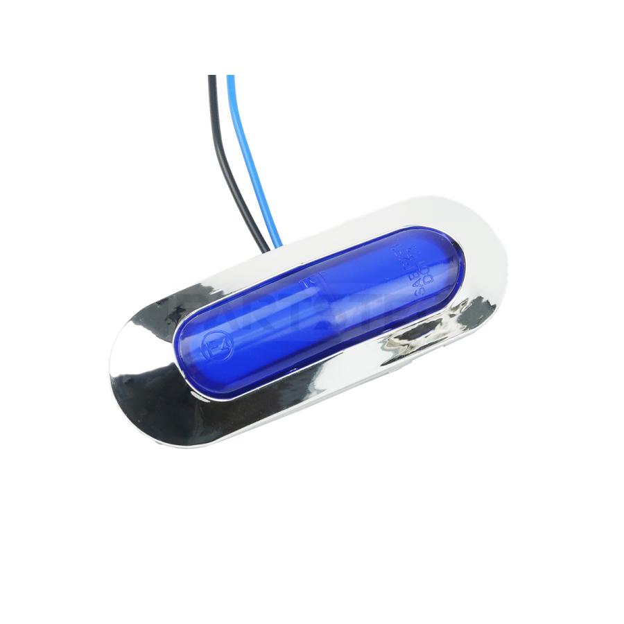 LED サイドマーカー ブルー 青 10個 12V 24V 面発光 メッキ ランプ 