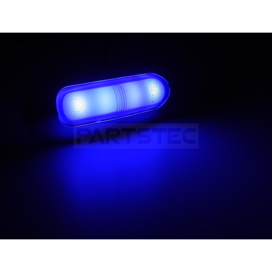 LED サイドマーカー ブルー 青 10個 12V 24V 面発光 メッキ ランプ 