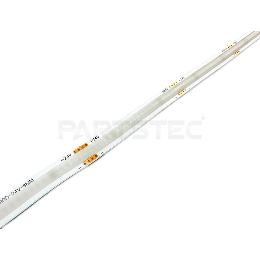 24V 極薄 美点灯 COB 面発光 LED テープライト ホワイト 白 5M 幅8mm