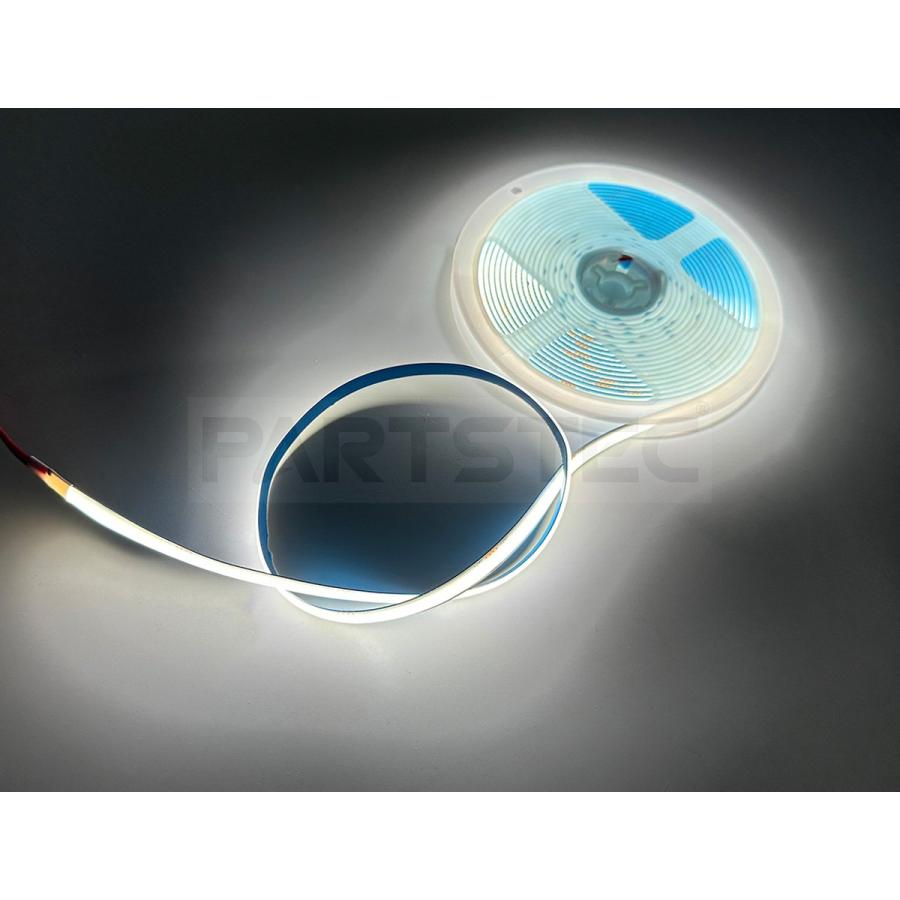 24V 極薄 美点灯 COB 面発光 LED テープライト ホワイト 白 5M 幅8mm
