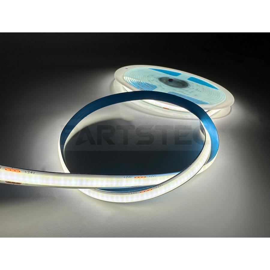 24V 極薄 美点灯 COB 面発光 LED テープライト ホワイト 白 5M 幅8mm