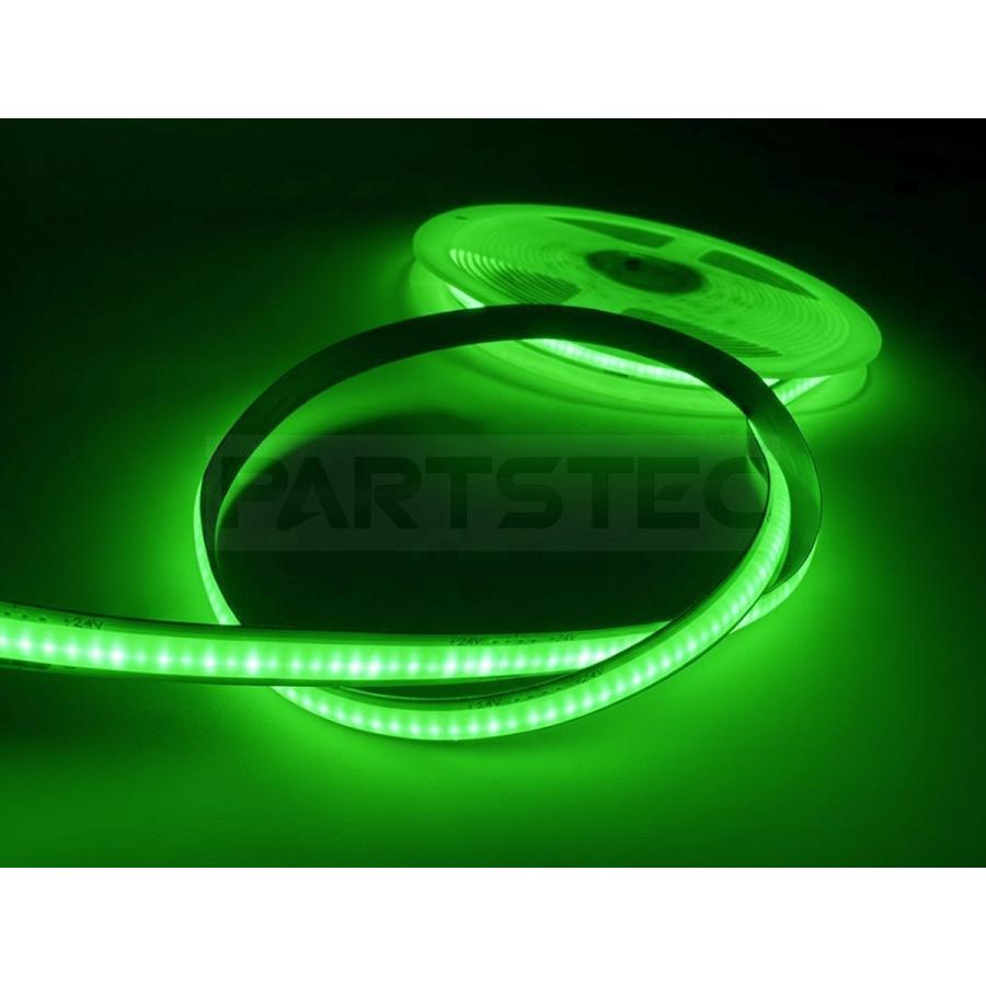 LED テープライト 24V 5M 劣化防止 防水カバー付 2列発光 緑 24V 極薄 美点灯 COB 面発光 LED テープライト グリーン 5M 幅8mm 厚