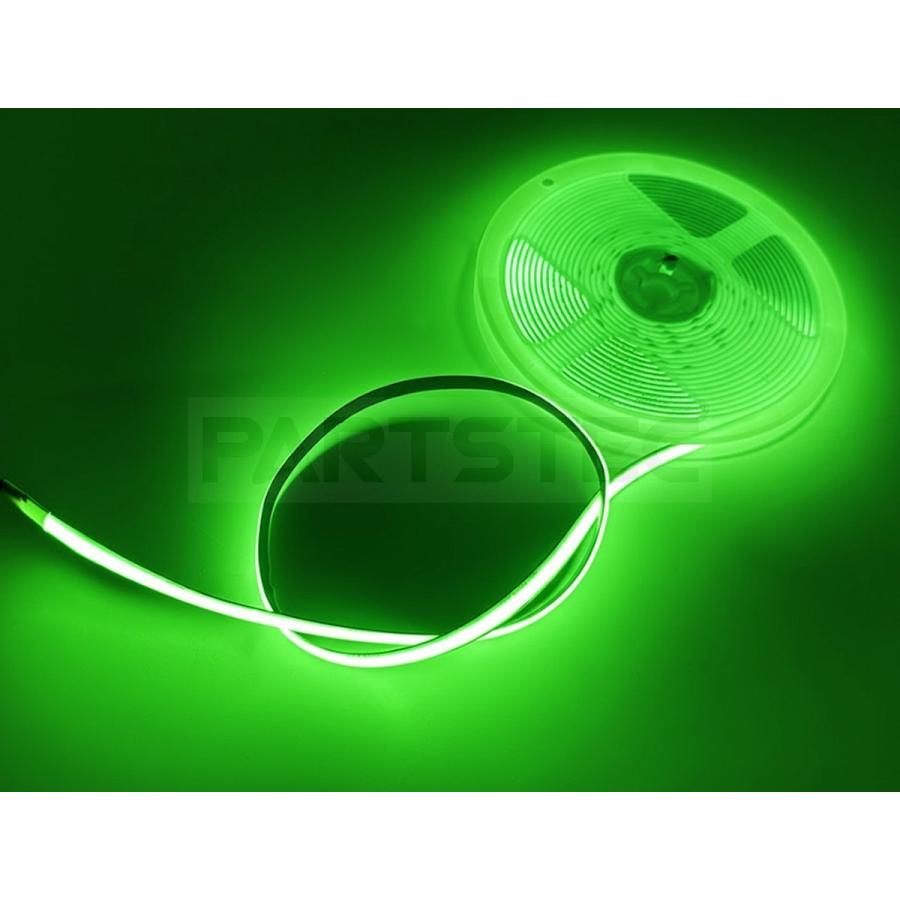 LED テープライト 24V 5M 劣化防止 防水カバー付 2列発光 緑 24V 極薄 美点灯 COB 面発光 LED テープライト グリーン 5M 幅8mm 厚