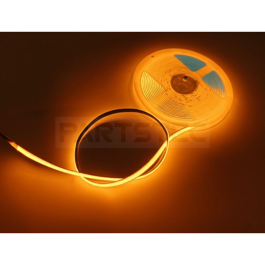 24V 極薄 美点灯 COB 面発光 LED テープライト アンバー オレンジ 5M