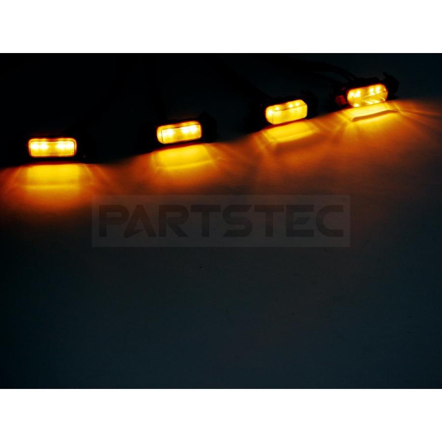 グリル マーカー LED スモーク 4個セット ハーネス付 汎用 ハイラックス ジムニー ランクル プラド RAV4 デリカD5 フロント ライト /146-7｜partstec｜08