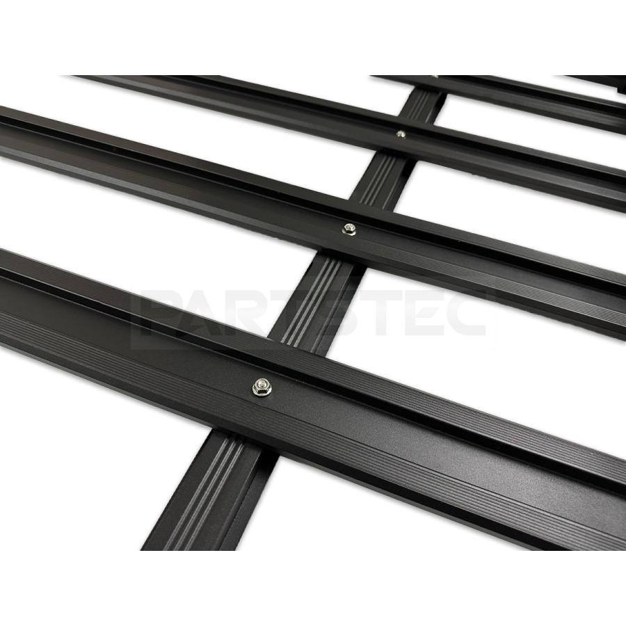 ルーフラック 140cm ブラック 黒 ルーフキャリア アルミ 汎用 カゴ
