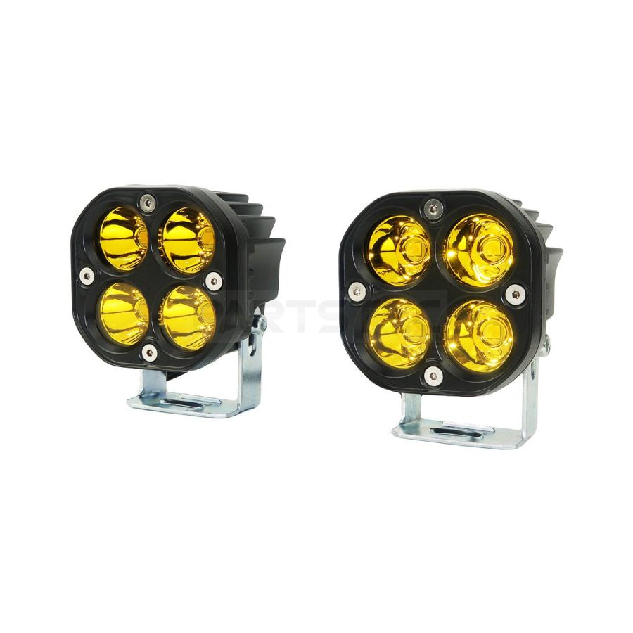 12V LED ワークライト 黄色 2個セット + ワイヤレスリモコン付 リレー