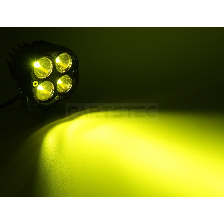 12V LED ワークライト 黄色 2個セット + バンパーステー ナンバー