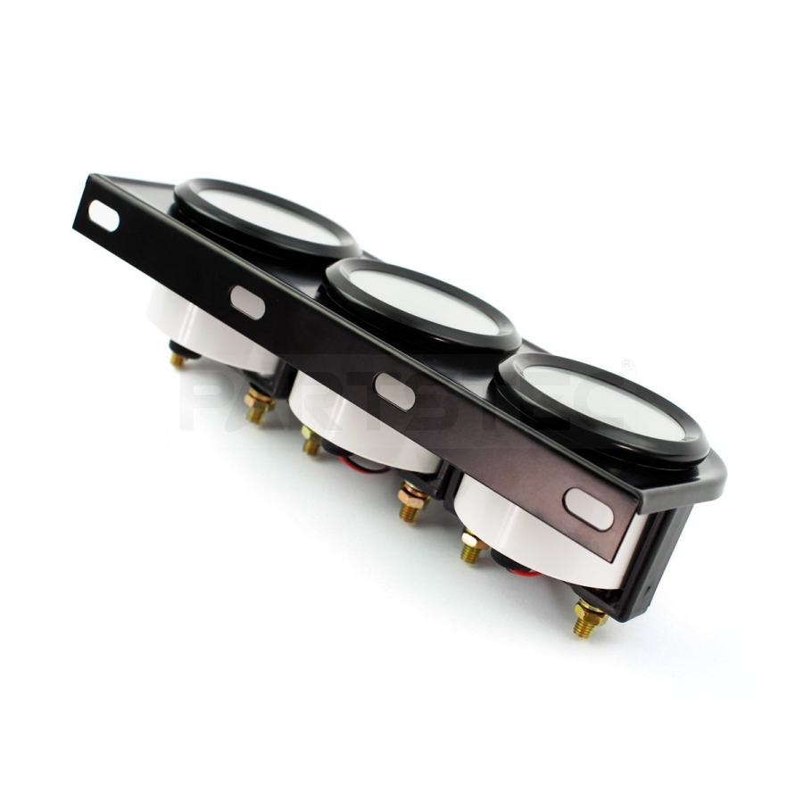 汎用 52mm 3連メーター パネル 電圧計 水温計 油圧計 トリプル