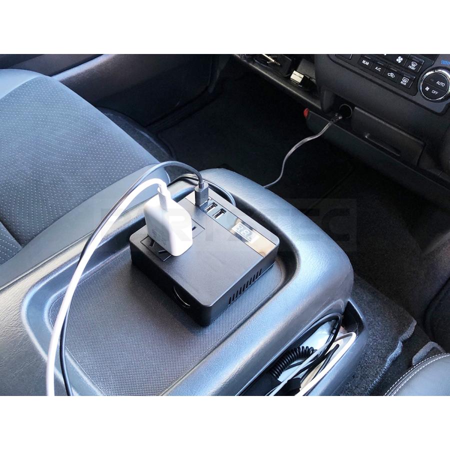 12V 24V 対応 インバーター コンバーター DC AC 変換アダプター