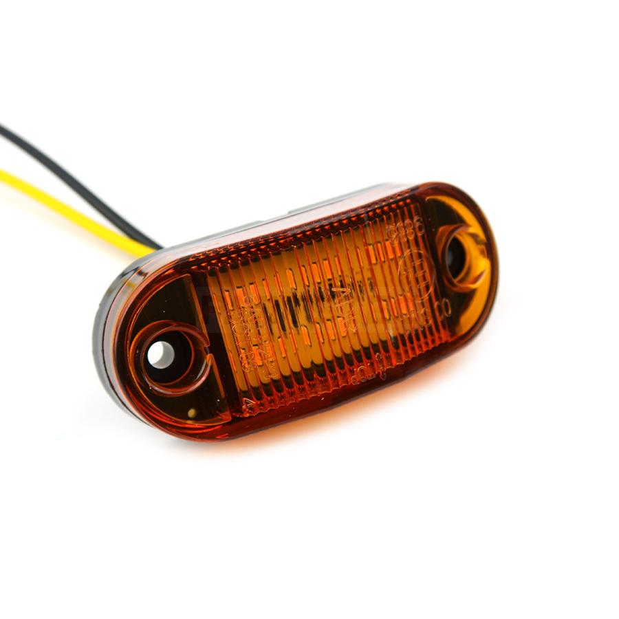 汎用 サイドマーカー アンバー 黄 10個セット LED 6発 12V 24V 路肩灯
