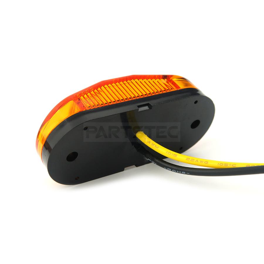 汎用 サイドマーカー アンバー 黄 10個セット LED 6発 12V 24V 路肩灯