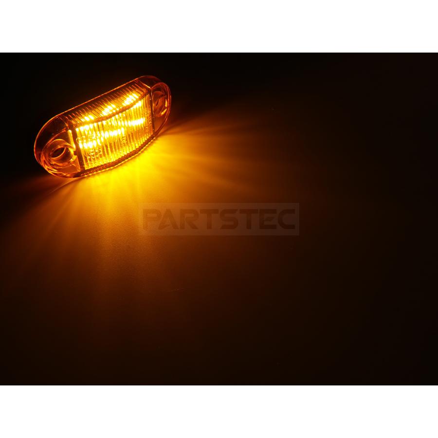 汎用 サイドマーカー アンバー 黄 10個セット LED 6発 12V 24V 路肩灯
