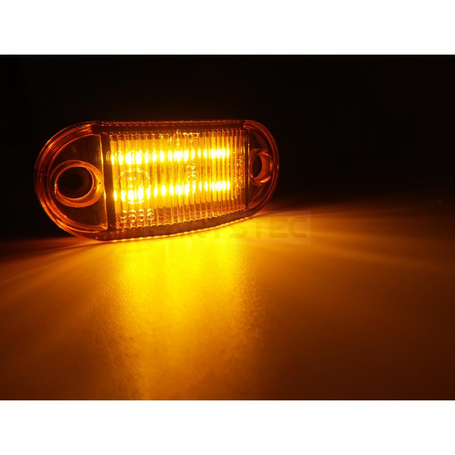 汎用 サイドマーカー アンバー 黄 10個セット LED 6発 12V 24V 路肩灯