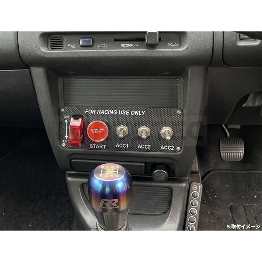 カーボン柄 レーシングスイッチ パネル 3連 12V ロケットスイッチ