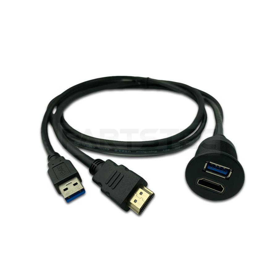 スズキ ジムニー JB64W HDMI USB 増設ポート + HDMIケーブル ライトニングケーブル 3点セット スマホ カーナビ 接続 USBポート  / 149-105｜partstec｜02