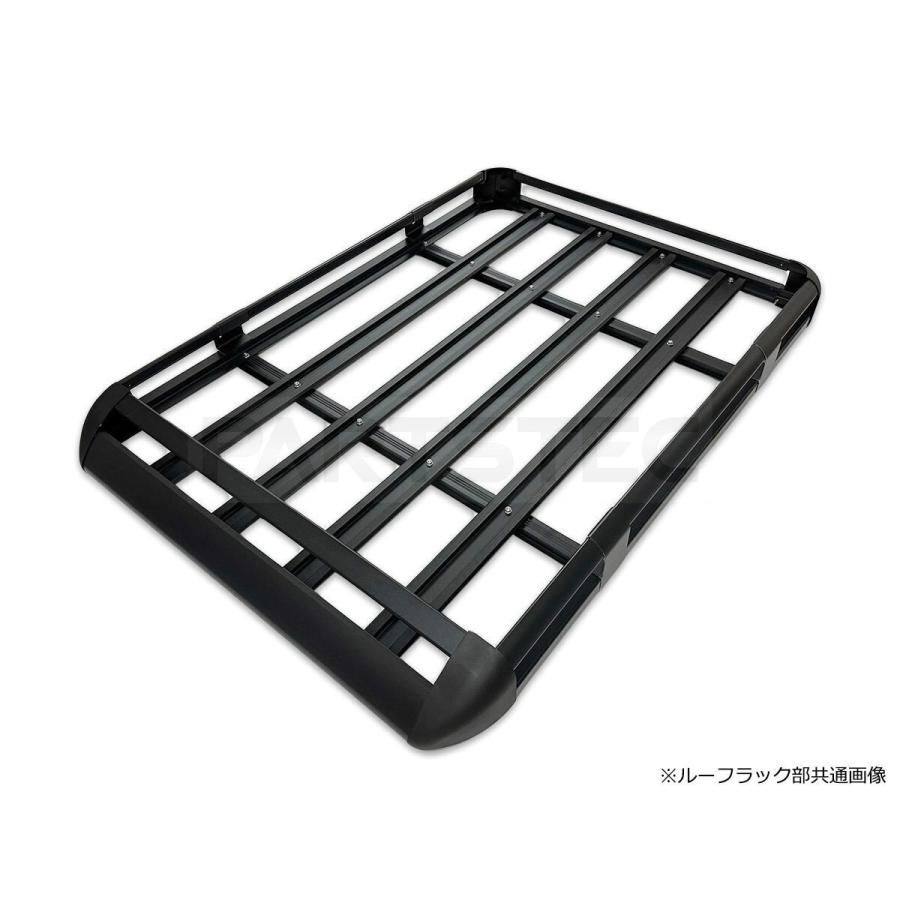 汎用 アルミ ルーフラック + ルーフバー 130cm ブラック 組立式 