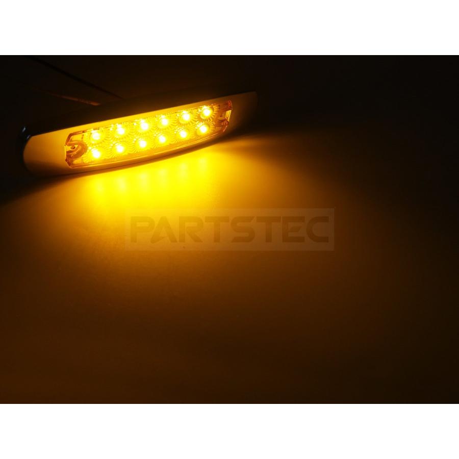 10個セット LED サイドマーカー アンバー オレンジ メッキ枠 12V 24V