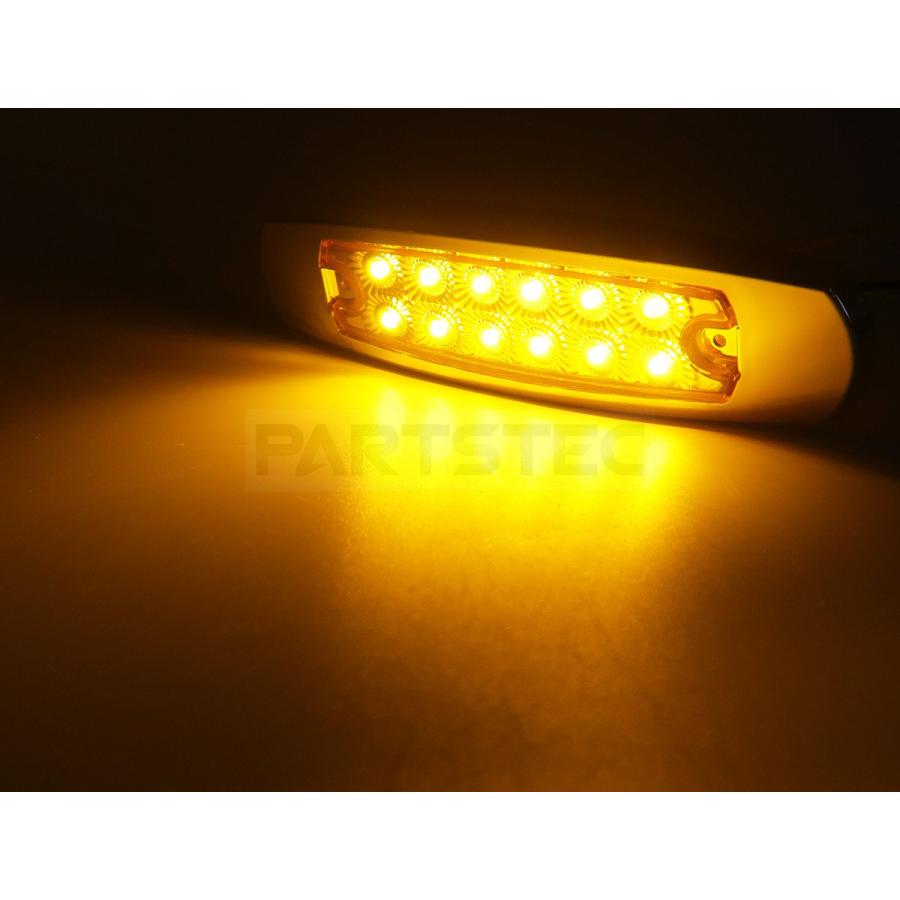10個セット LED サイドマーカー アンバー オレンジ メッキ枠 12V 24V