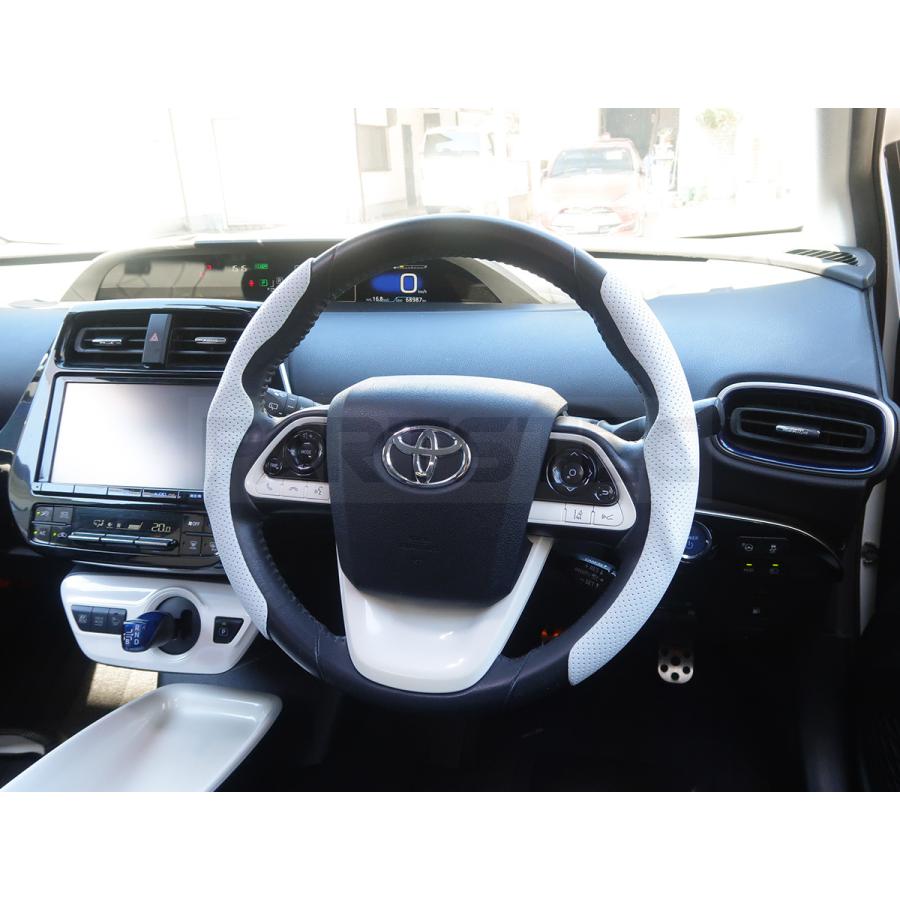 ステアリングカバー ハンドルカバー ハーフ 分割 ホワイトグレー