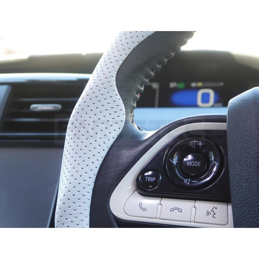 ステアリングカバー ハンドルカバー ハーフ 分割 ホワイトグレー