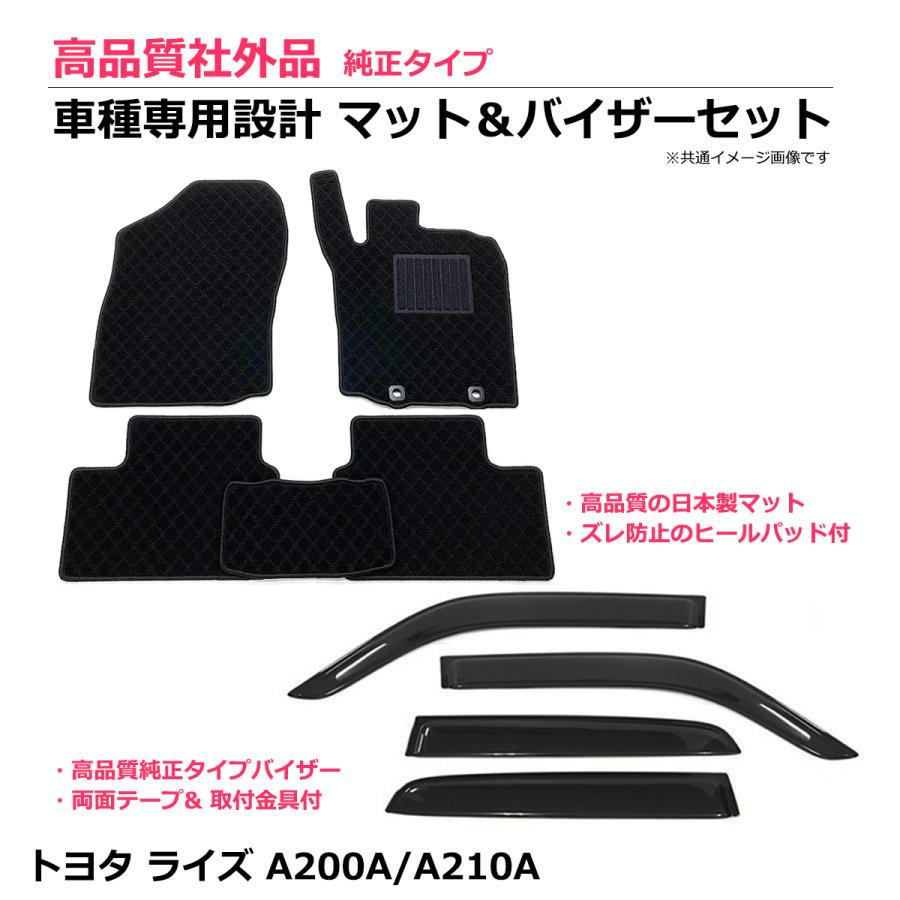 トヨタ 即納 日本製 ライズ A200A A210A フロアマット + バイザー 