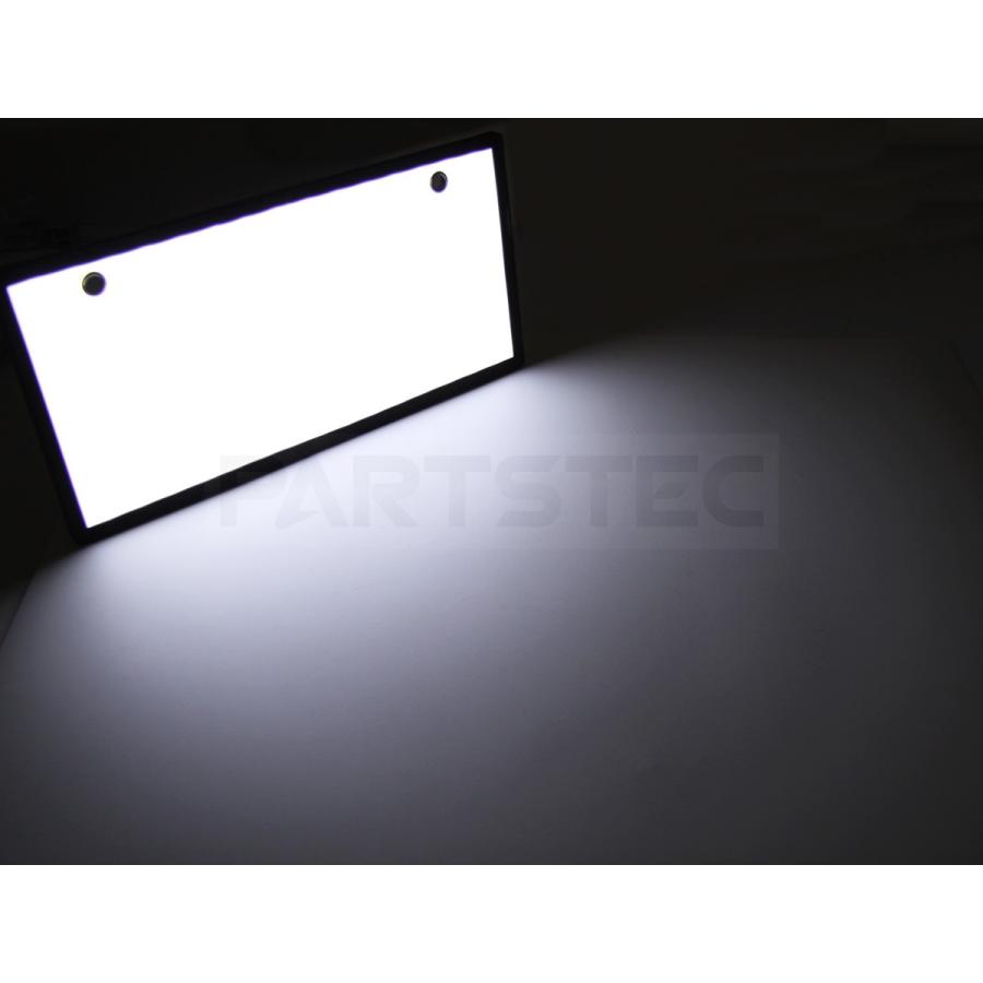 光るナンバープレート LED字光式 ホワイト 白 前後2枚 全面発光 薄型