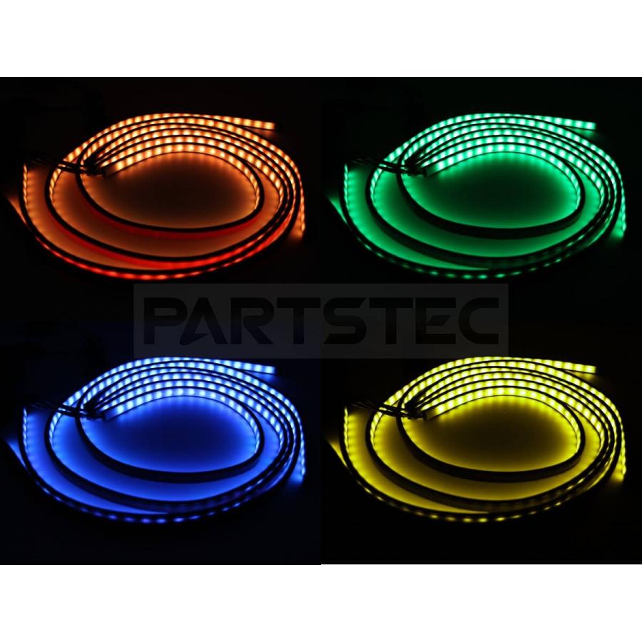 LEDテープライト 16色発光 アンダーネオンライト 92cm 122cm 4本セット