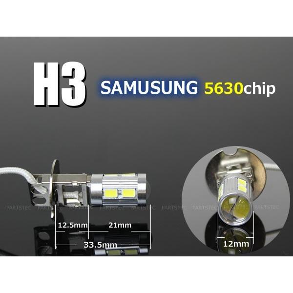 H3 LEDフォグランプ ホワイト 2個 白 ショート バルブ 12V 24V