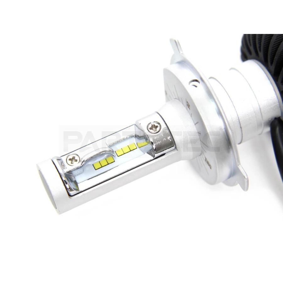 裂光シリーズ！ ヘッドライト用 H4 超大型チップ搭載　ホワイトカラー！ LEDヘッドライト H4 ホワイト 左右セット PHILIPS ZESチップ Hi/Lo