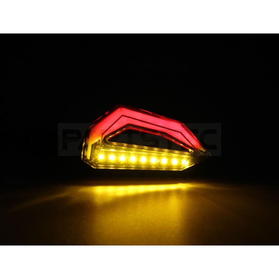 バイク用 テールランプ内蔵 LED ウインカー ツインカラー レッド