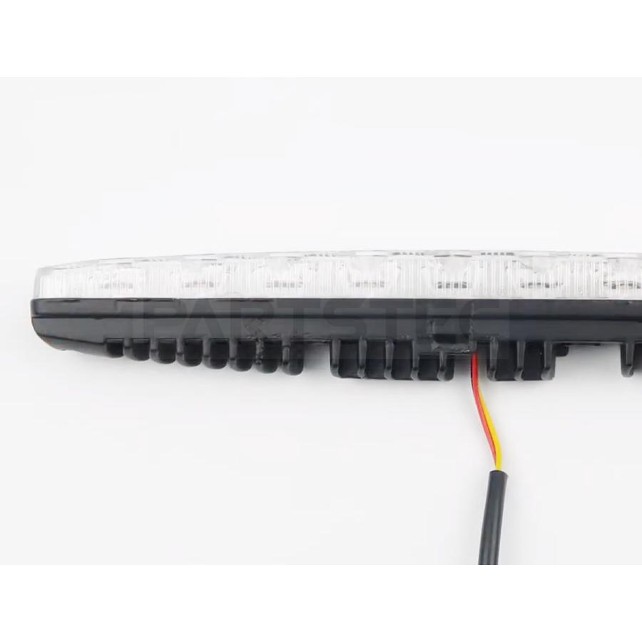汎用 LED デイライト ホワイト アンバー 左右セット 12V 流れる