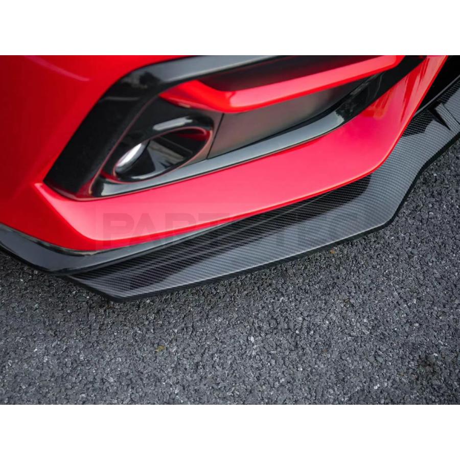 フロントリップスポイラー カーボン柄 汎用 カナード 2分割