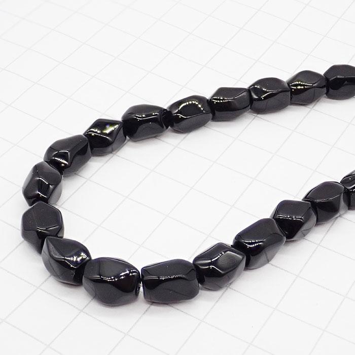 高品質☆336】 約40cmタンブル カット連 オニキス 粒サイズ約7*9mm