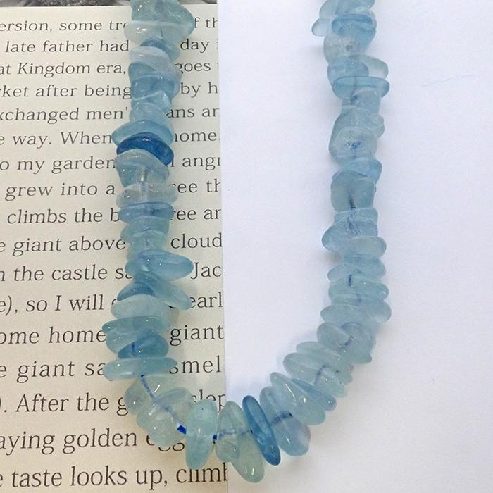約40cm連】アクアマリン さざれビーズ 約10×17mm天然石 パワーストーン