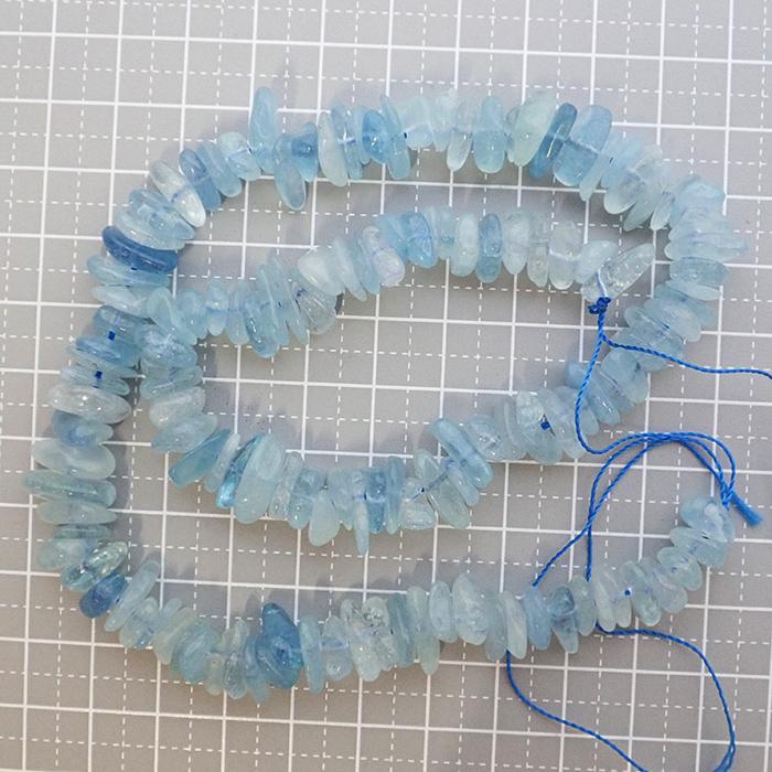 約40cm連】アクアマリン さざれビーズ 約10×17mm天然石 パワーストーン