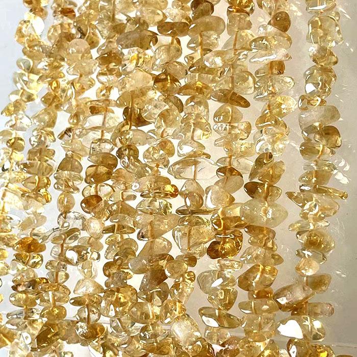 高品質 約40cm さざれ連 シトリン 粒サイズ約5*12mm 天然石 ビーズ 