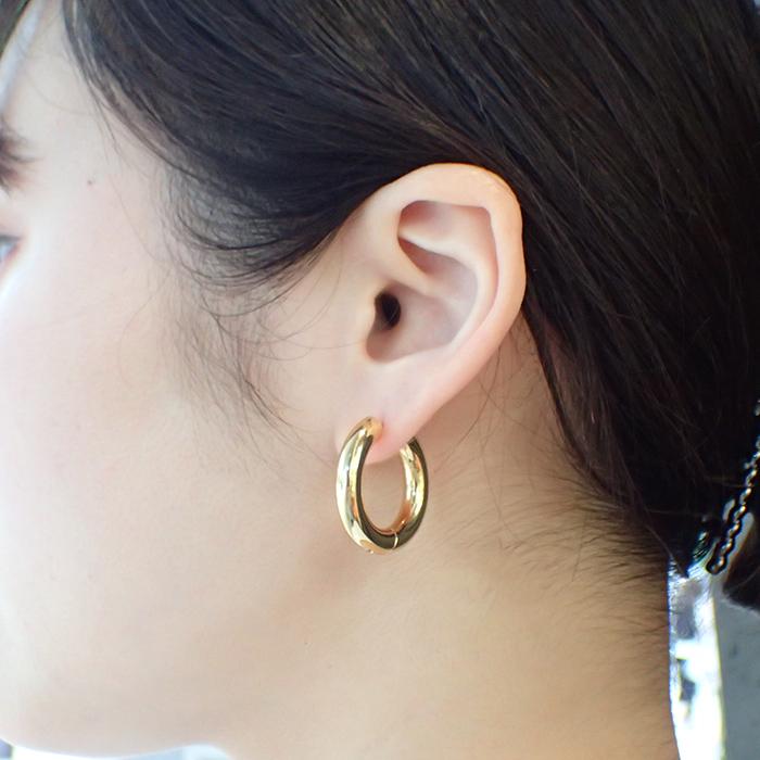 メール便送料無料 ステンレス 5mm幅 (35) フープピアス 4サイズ つけっ