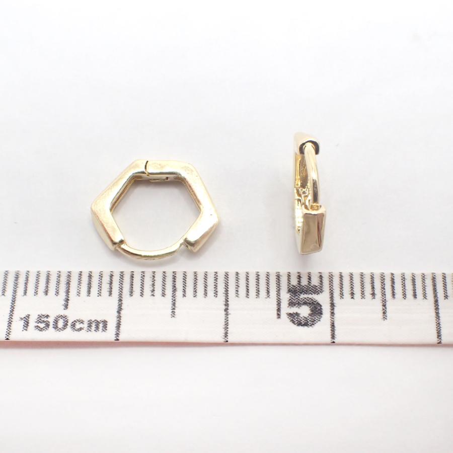 64. シルバー925 カクカクミニフープピアス GD/SV 1セット(6個入り