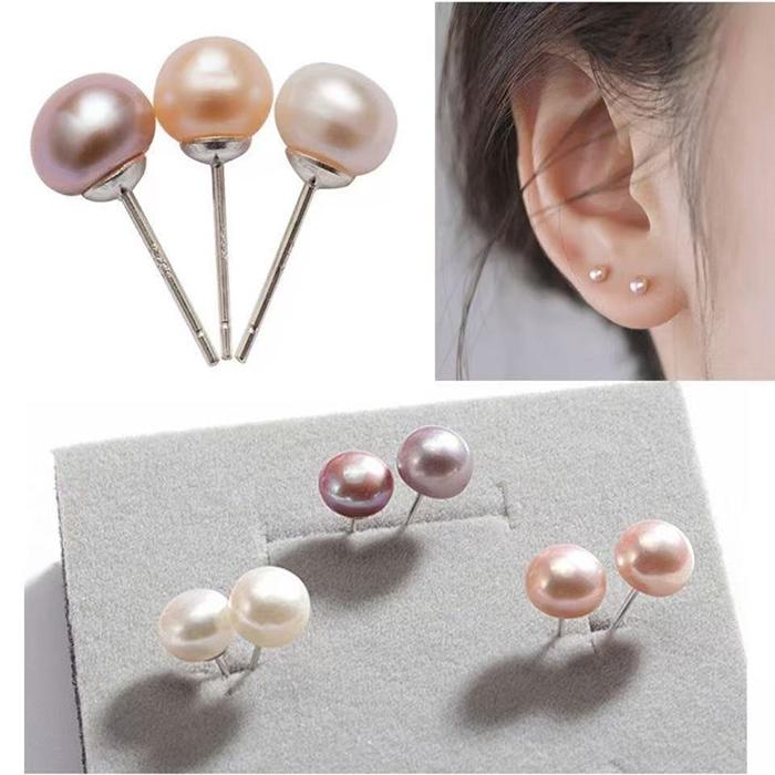 淡水パール ピアス ポストピアス おわん（芯SV925) 【7mm】 パール 