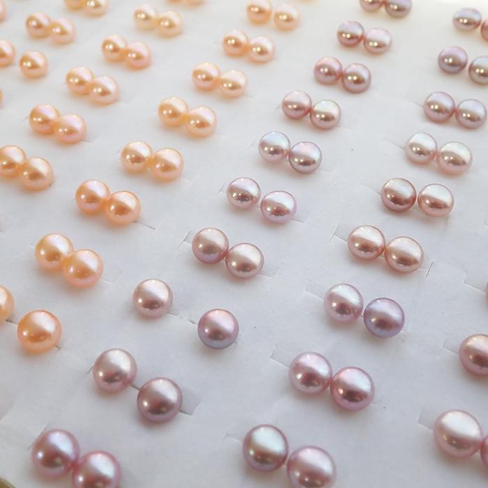 淡水パール ピアス ポストピアス おわん（芯SV925) 【7mm】 パール 