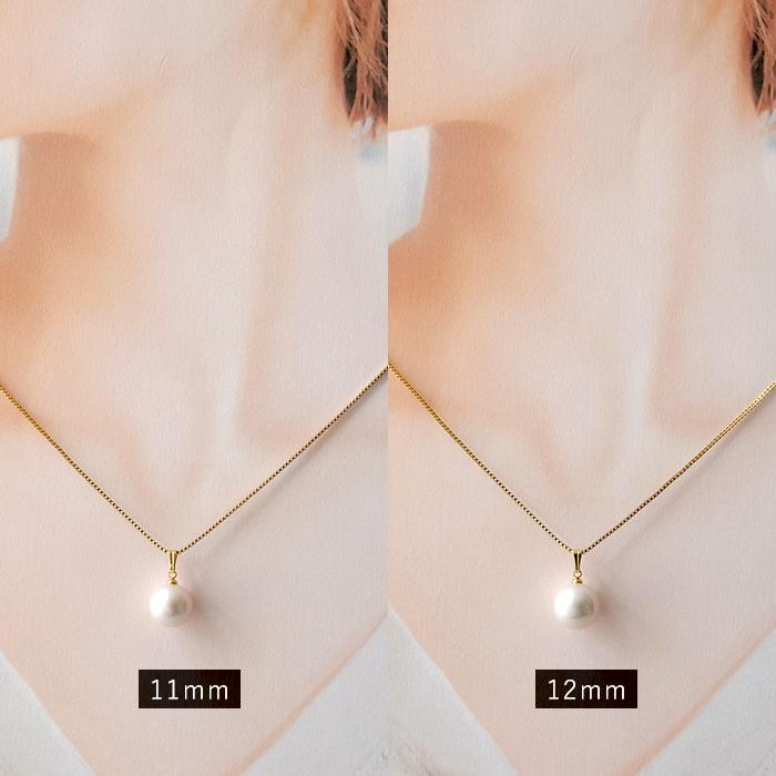 金属アレルギー対応 112. 淡水パール 10mm ラウンド一粒ネックレス 40cm スライドボール サージカルステンレス 有核 淡水真珠 パール フォーマル オケージョンの画像