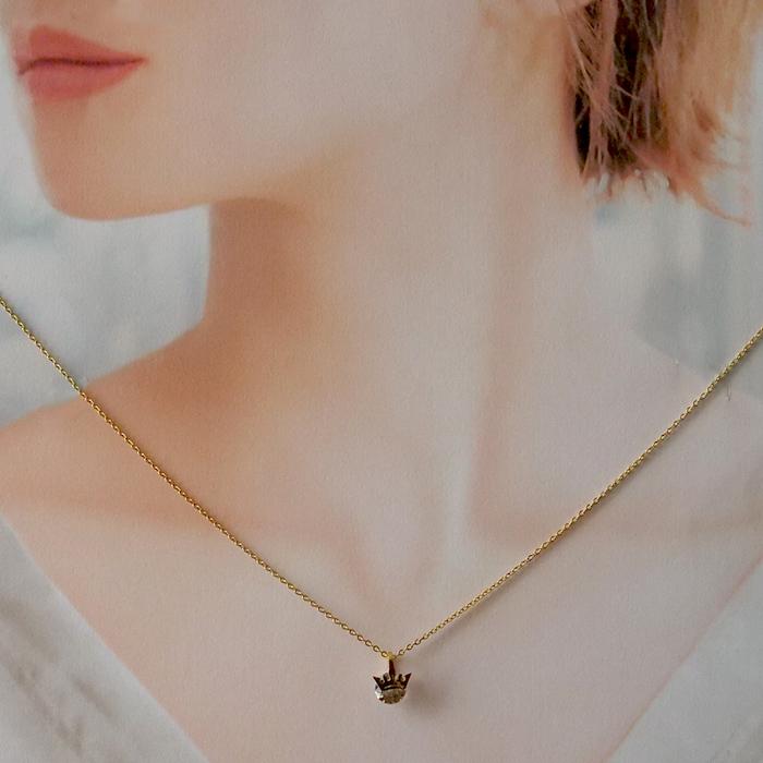 メール便送料無料 68. クラウン ストーン ネックレス ゴールド 40cm