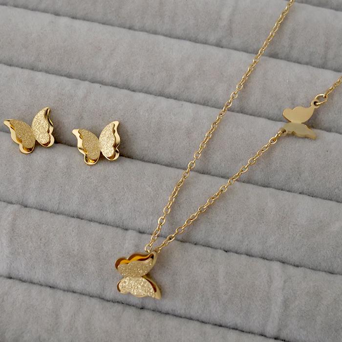 ピアス ＆ ネックレス セット (02) レディース ステンレス 金属