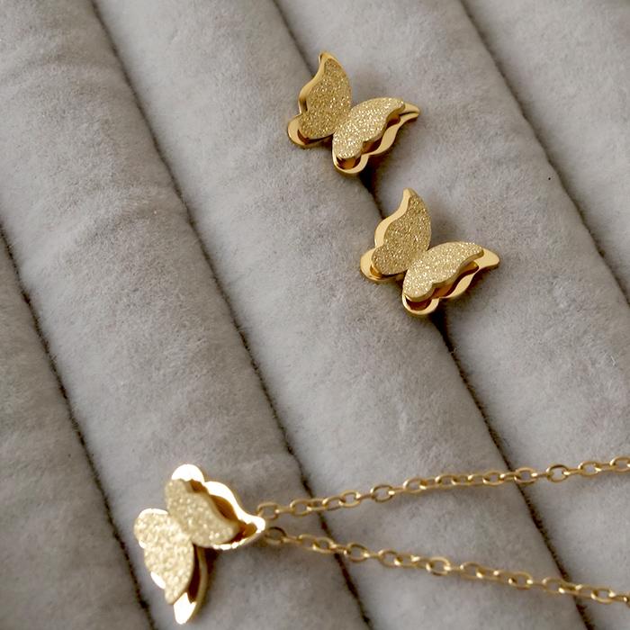 ピアス ＆ ネックレス セット (02) レディース ステンレス 金属