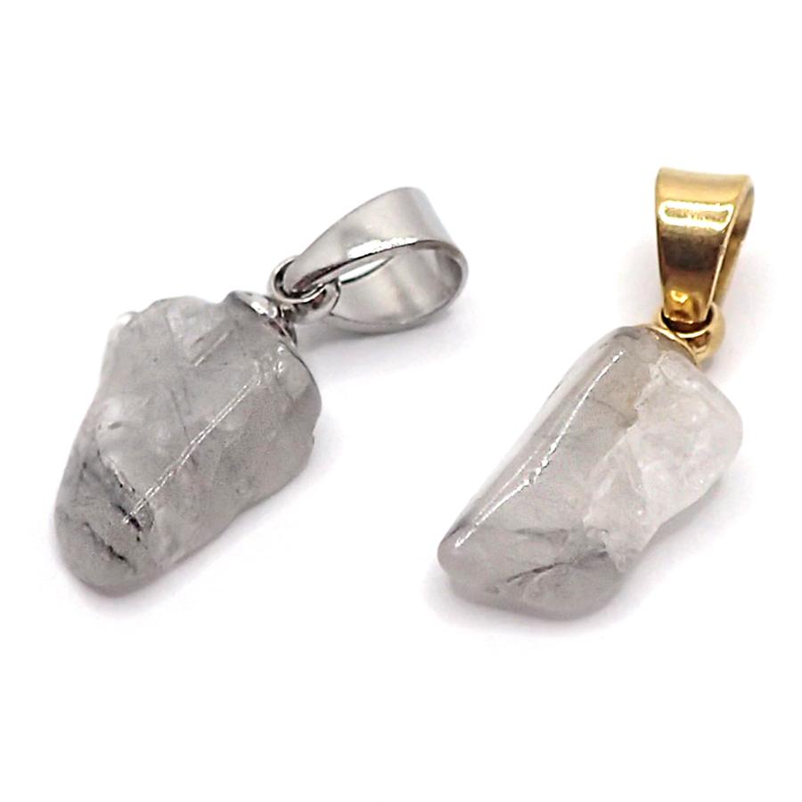 ブラジル産 フェナカイト 原石 SUS316 ペンダントトップ 約1.5〜2ct